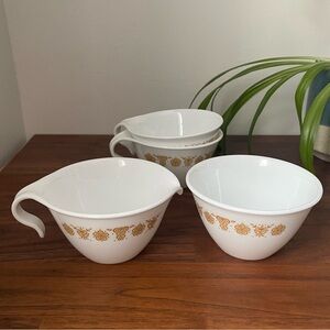 Corelle Butterfly Gold Sugar Bowl & Creamer Set with Two Mugs